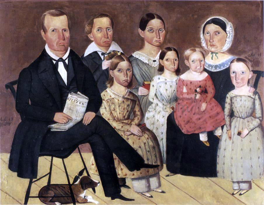 Sheldon Peck The John G. Wagner Family - Hand Painted Oil Painting