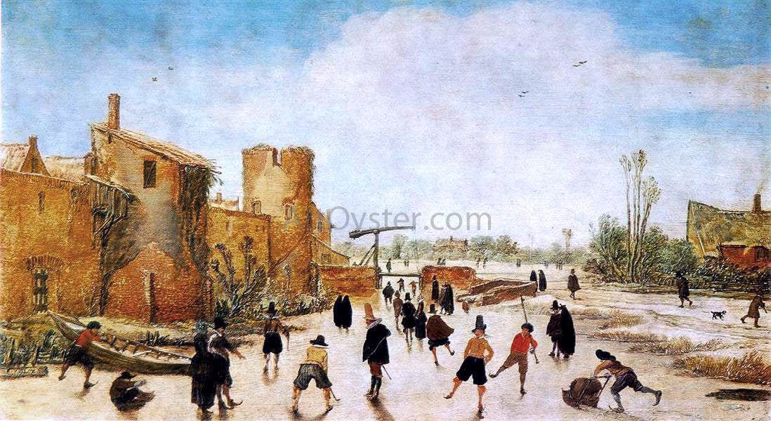 Esaias Van de Velde The Joy of Ice on the Wallgraben - Hand Painted Oil Painting