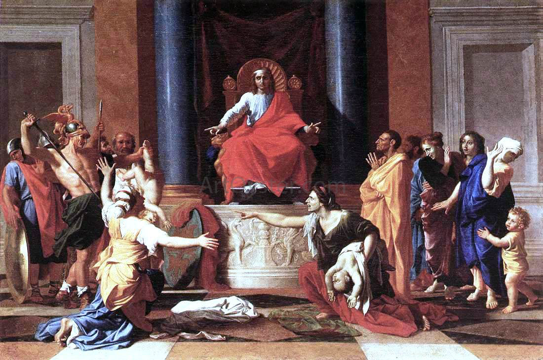 Nicolas Poussin The Judgment of Solomon - Hand Painted Oil Painting