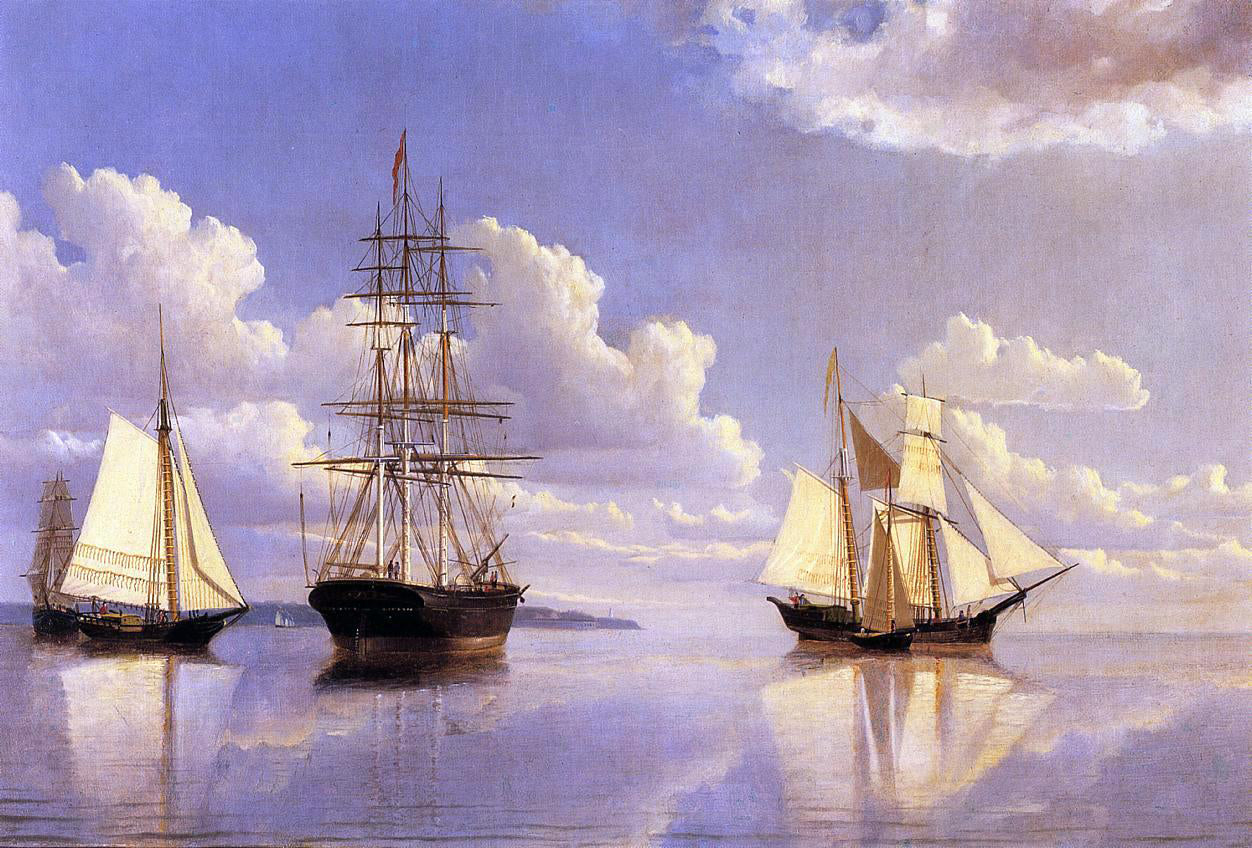 William Bradford The Kennebec River, Waiting for Wind and Tide - Hand Painted Oil Painting