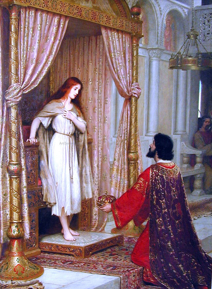  Edmund Blair Leighton The King and the Beggar-maid - Hand Painted Oil Painting