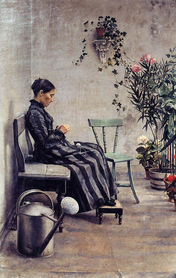Georges Lemmen The Knitter - Hand Painted Oil Painting