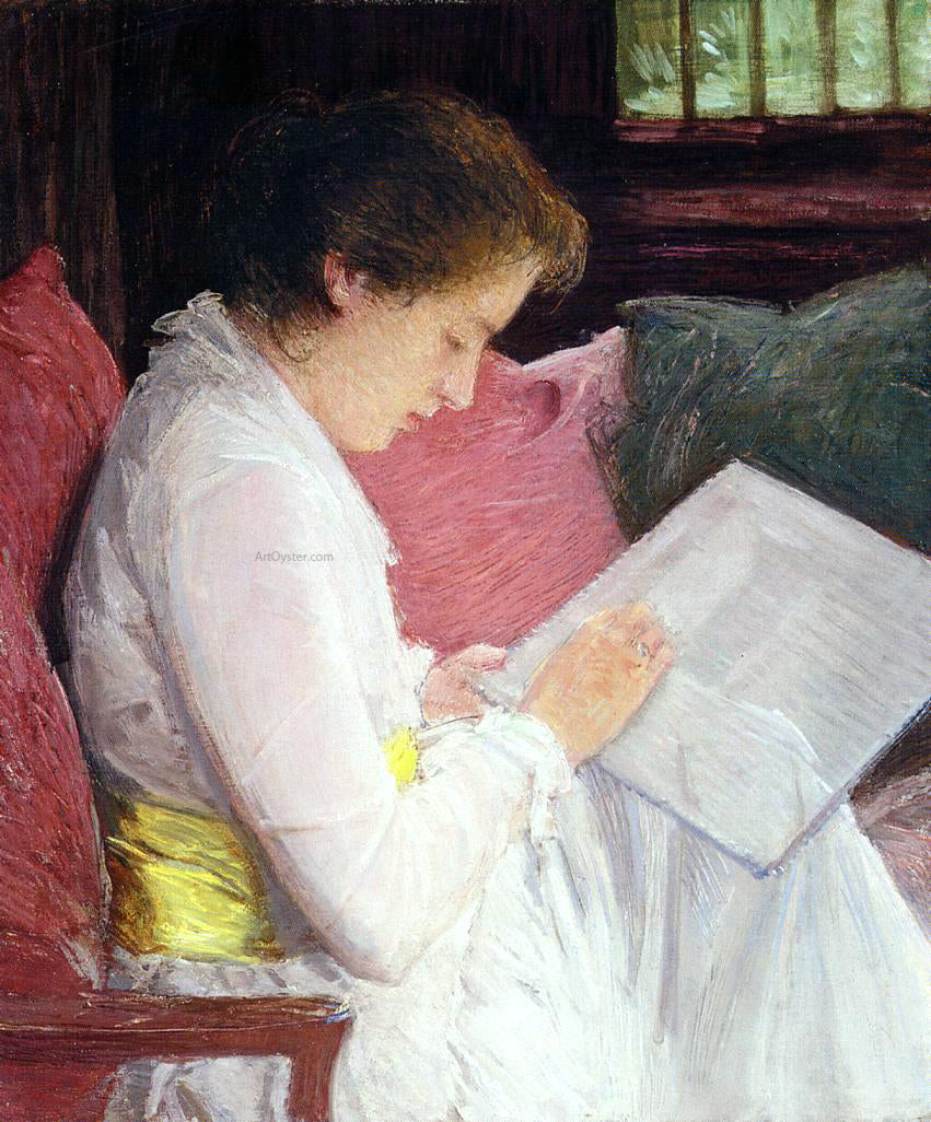Julian Alden Weir The Lace Maker - Hand Painted Oil Painting