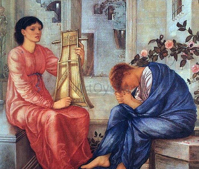 Sir Edward Burne-Jones The Lament - Hand Painted Oil Painting