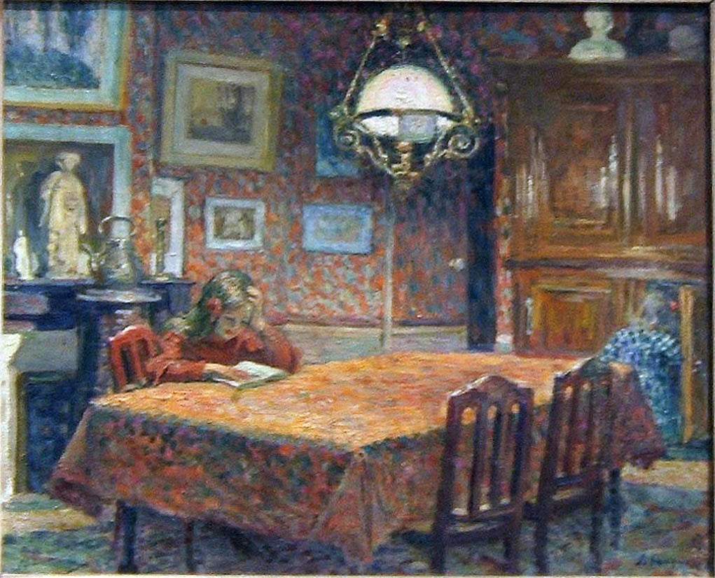 Henri Lebasque A Lamp - Hand Painted Oil Painting