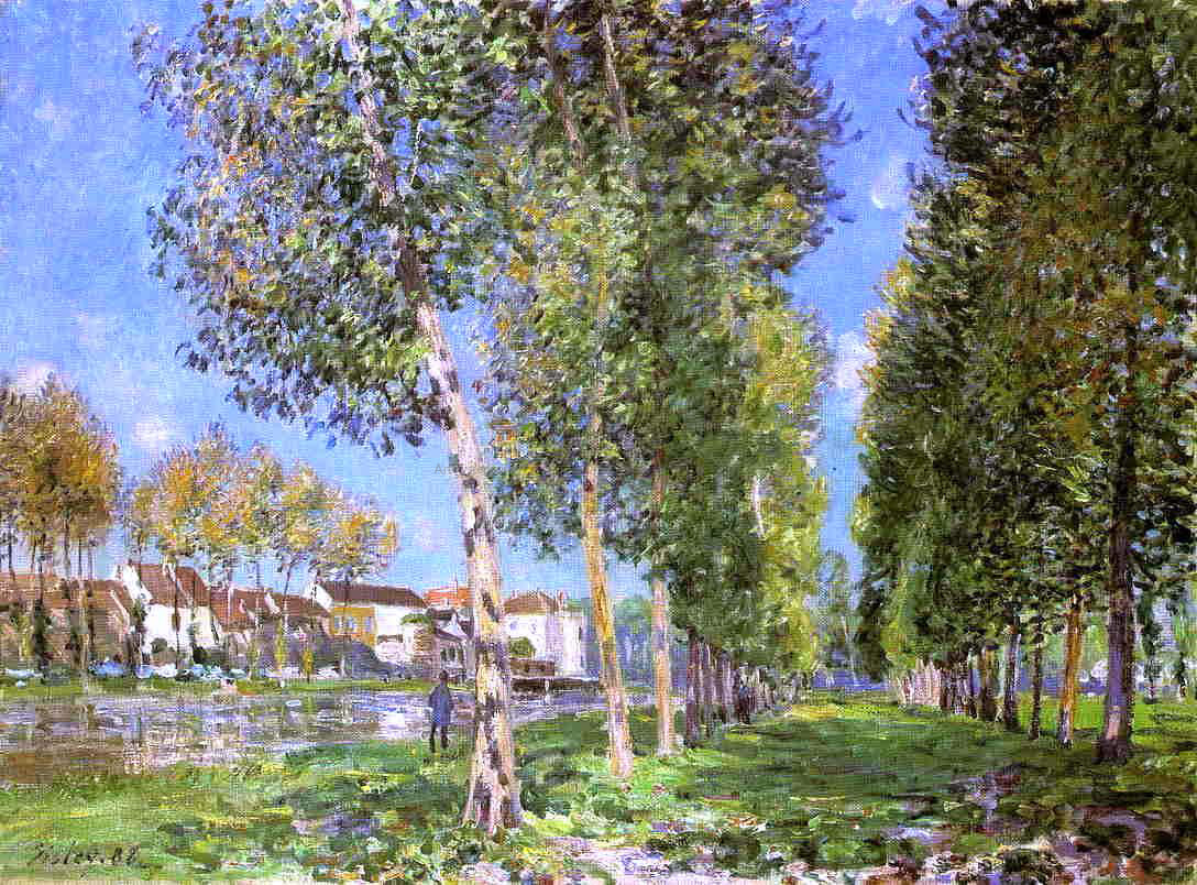 Alfred Sisley The Lane of Poplars at Moret-Sur-Loing - Hand Painted Oil Painting