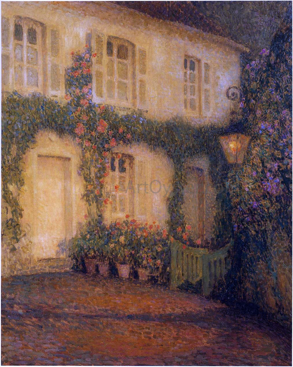 Henri Le Sidaner A Lantern at Gerberoy - Hand Painted Oil Painting