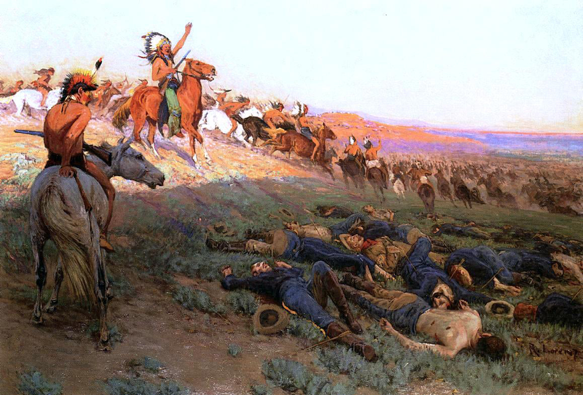 Richard Lorenz The Last Glow of a Passing Nation (also known as Custer's Last Stand) - Hand Painted Oil Painting