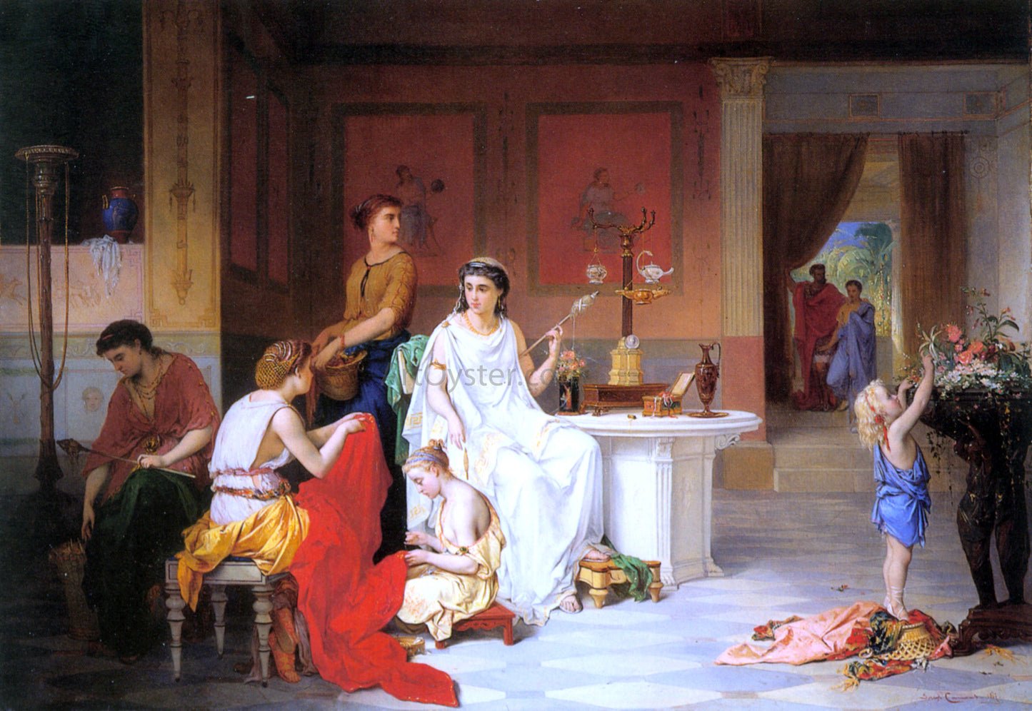 Pierre Joseph Coomans The Last Hour of Pompei - Hand Painted Oil Painting
