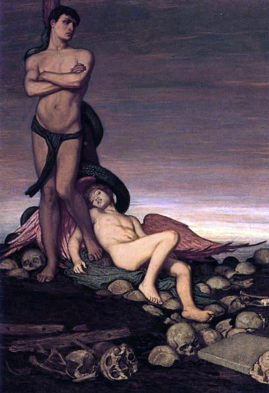 Elihu Vedder The Last Man - Hand Painted Oil Painting
