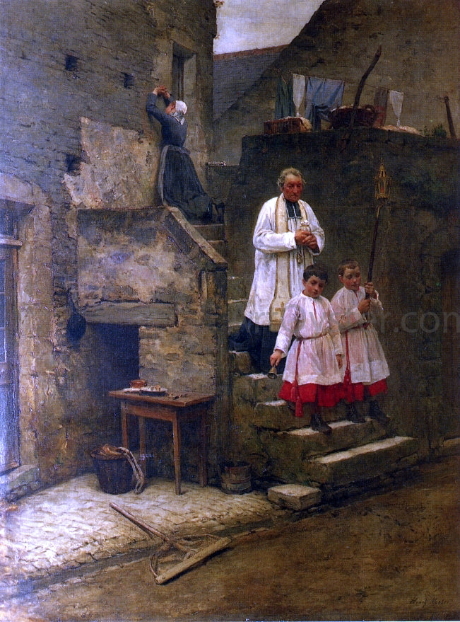 Henry Mosler The Last Sacraments - Hand Painted Oil Painting