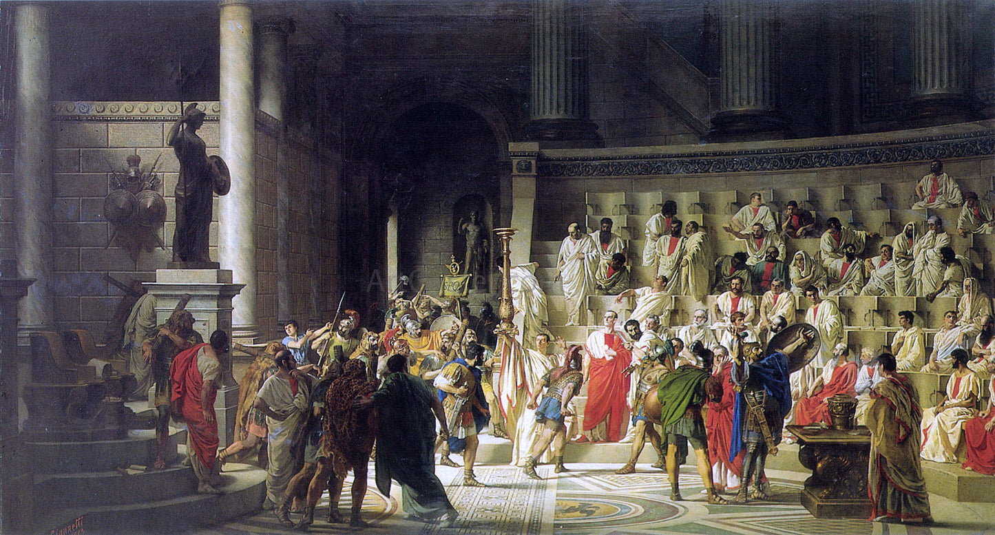 Raffaele Giannetti The Last Senate of Julius Caesar - Hand Painted Oil Painting