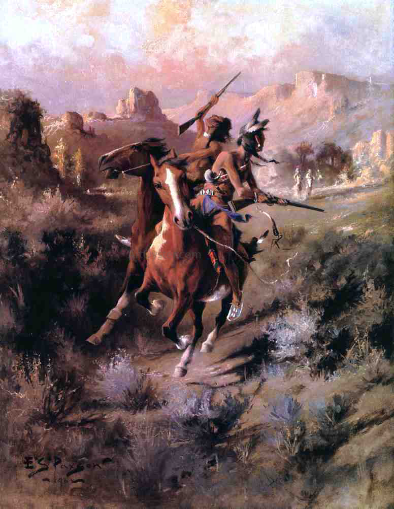 Frank Tenney Johnson The Last Shot - Hand Painted Oil Painting