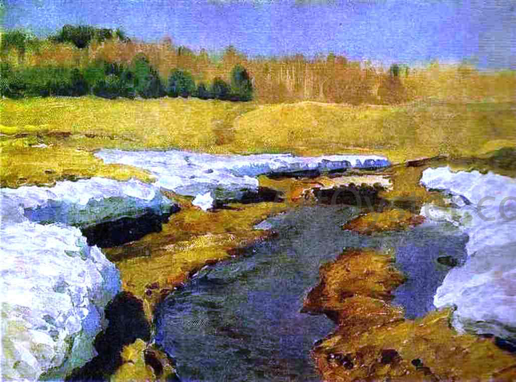 Isaac Ilich Levitan The Last Snow, Study - Hand Painted Oil Painting