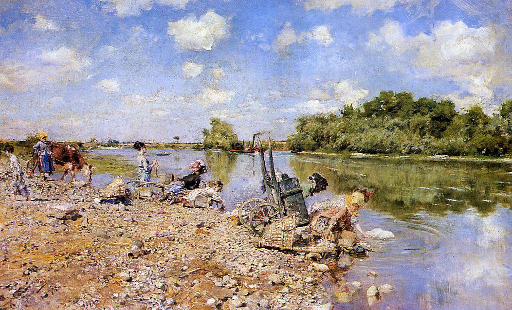 Giovanni Boldini The Laundry - Hand Painted Oil Painting