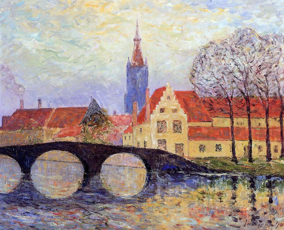 Maxime Maufra The Leguenay Bridge, Bruges - Hand Painted Oil Painting