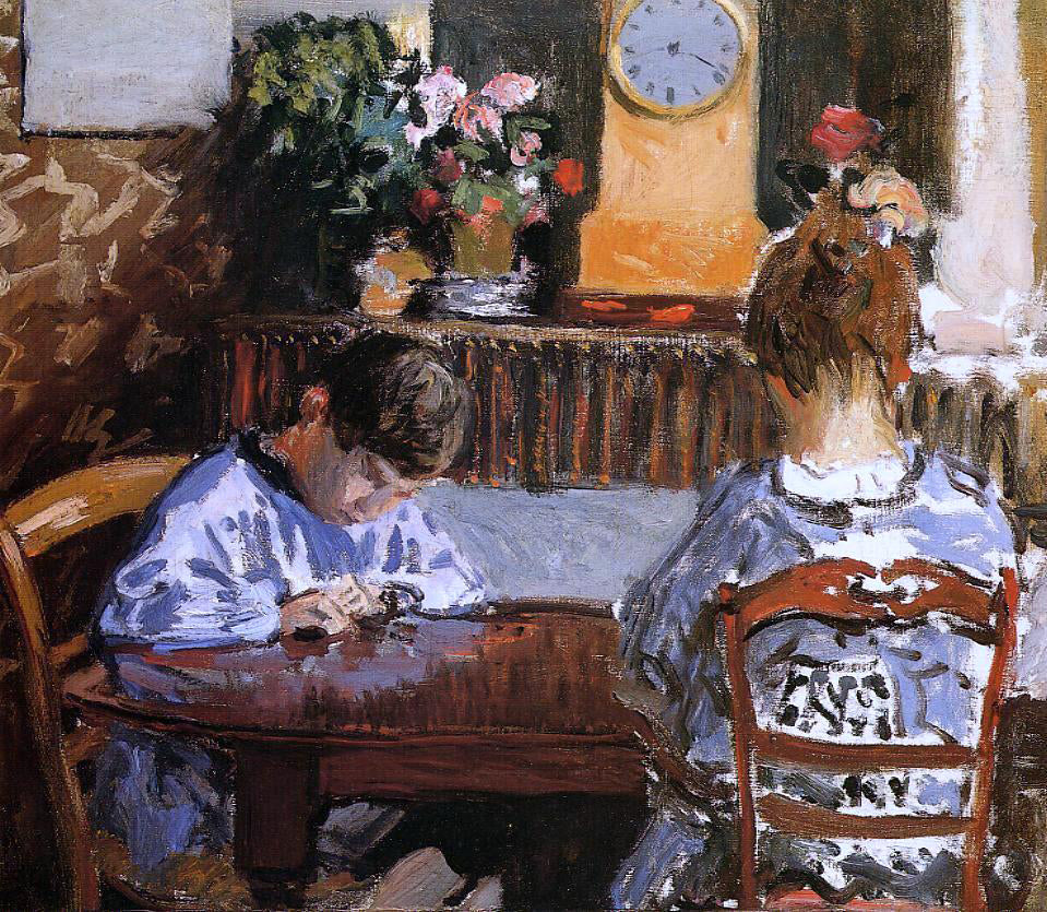 Alfred Sisley A Lesson - Hand Painted Oil Painting