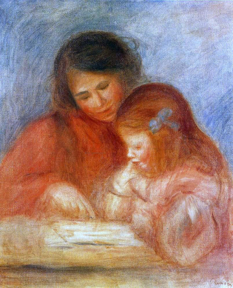 Pierre Auguste Renoir The Lesson - Hand Painted Oil Painting