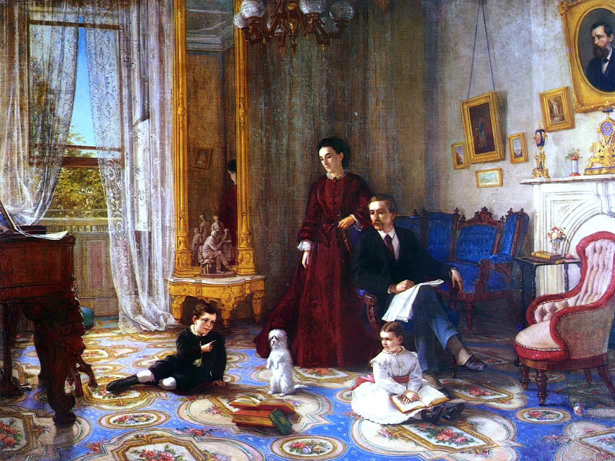 John Barnard Whittaker The Lesson - Hand Painted Oil Painting