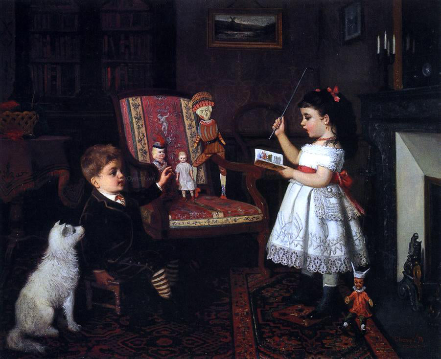 James Wells Champney The Lesson - Hand Painted Oil Painting