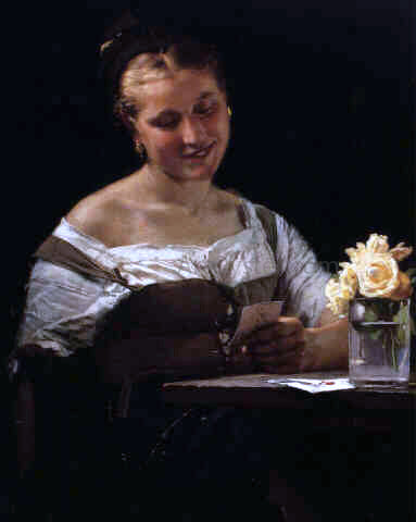 Karl Gussow The Letter - Hand Painted Oil Painting
