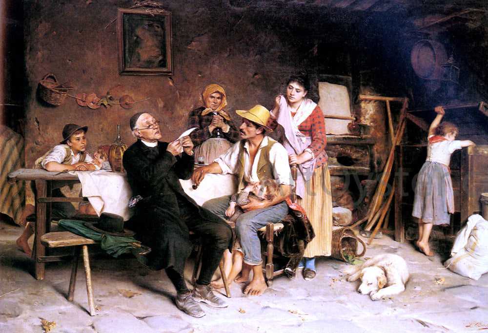 Luigi Bechi The Letter - Hand Painted Oil Painting