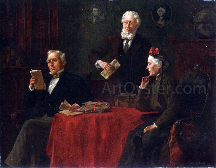 Louis C Moeller The Letters (also known as Seeking Advice) - Hand Painted Oil Painting