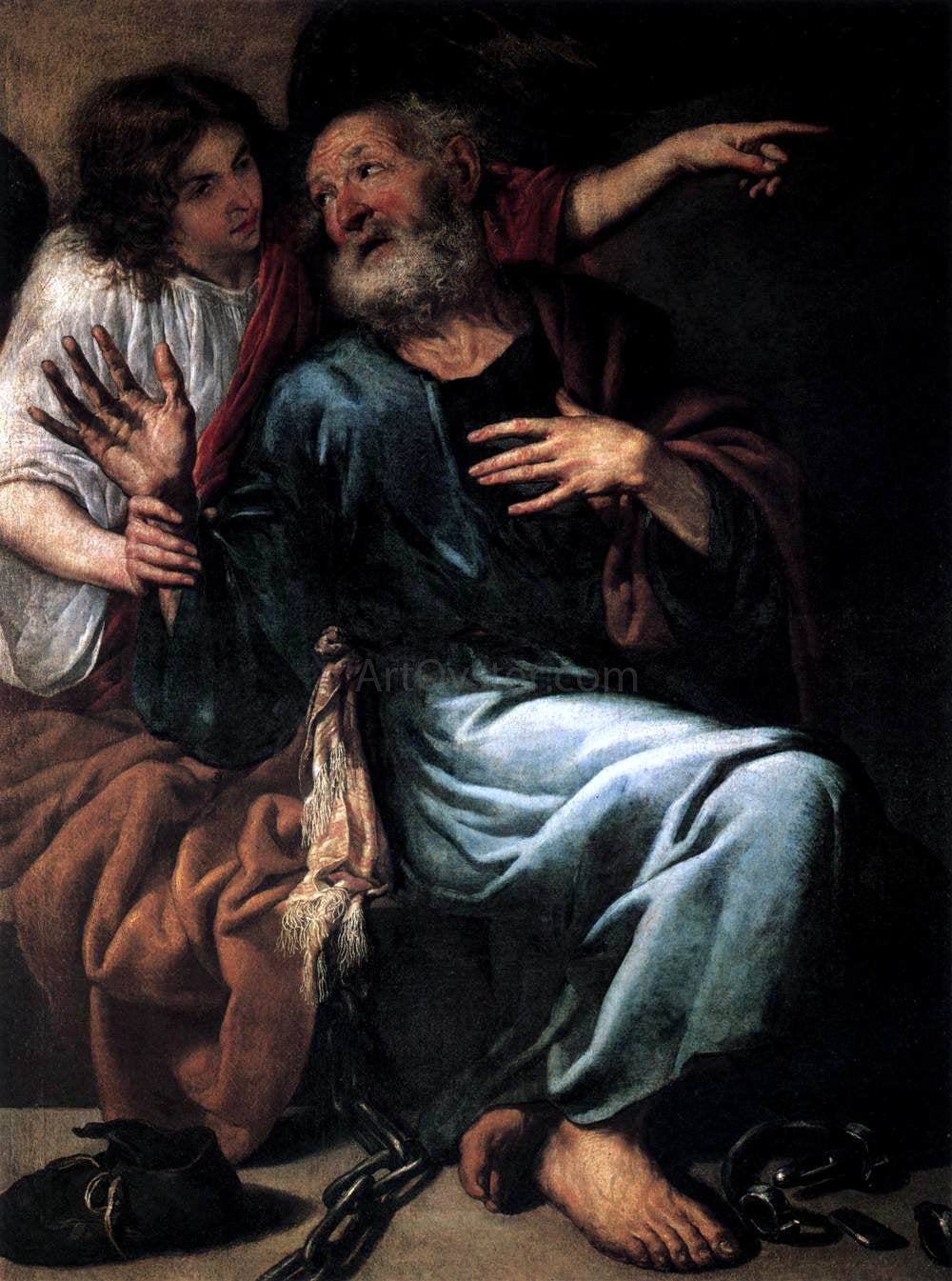 Antonio De Pereda The Liberation of St Peter by an Angel - Hand Painted Oil Painting