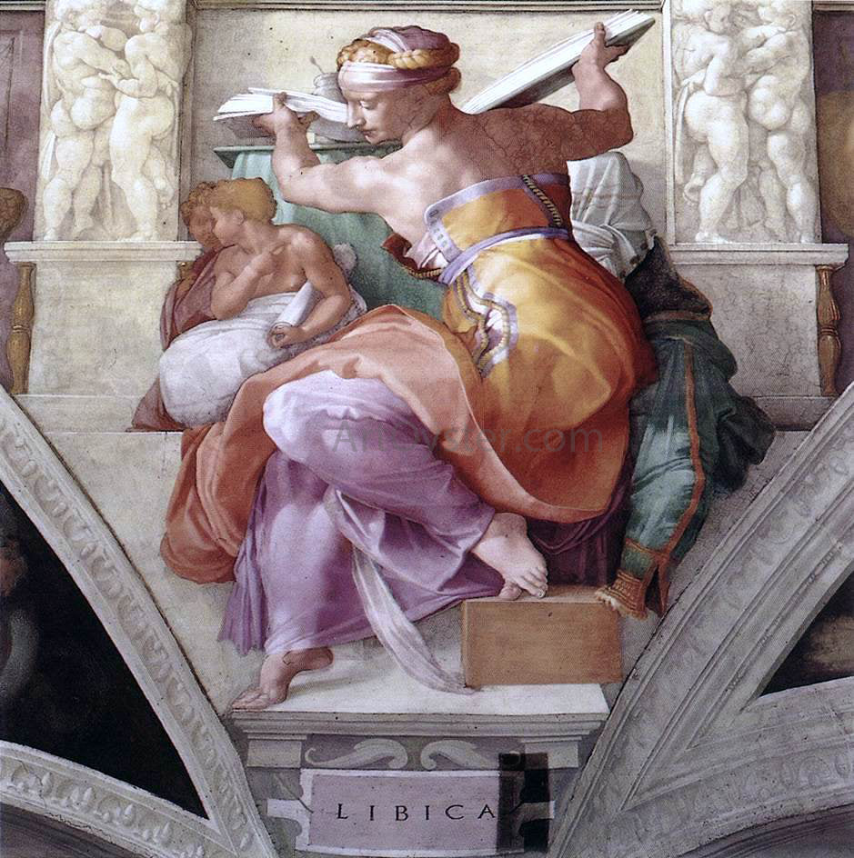 Michelangelo Buonarroti The Libyan Sibyl - Hand Painted Oil Painting