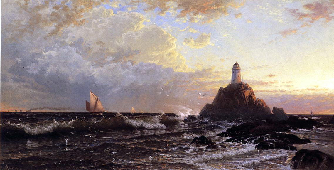 Alfred Thompson Bricher The Lighthouse - Hand Painted Oil Painting