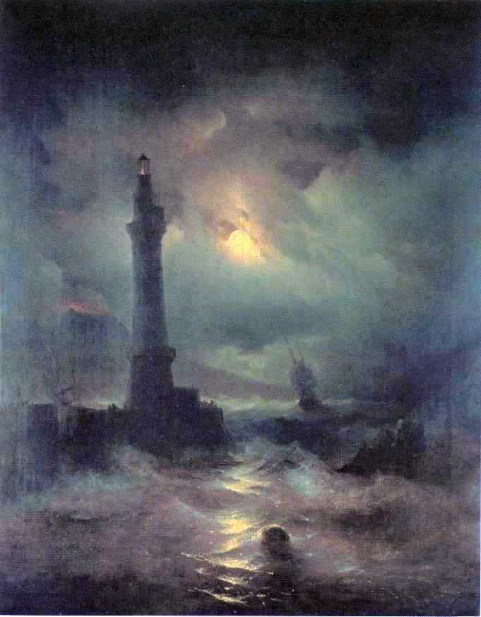 Ivan Constantinovich Aivazovsky The Lighthouse of Naples - Hand Painted Oil Painting