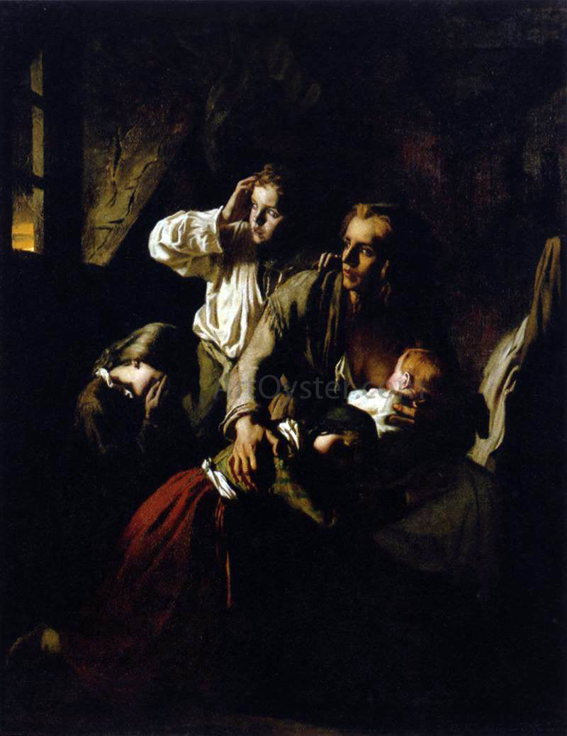 Alexandre Antigna The Lightning - Hand Painted Oil Painting