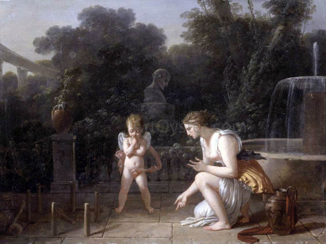 Jean-Baptiste Mallet The Little Fixer (Le petit redresseur de Quilles) - Hand Painted Oil Painting