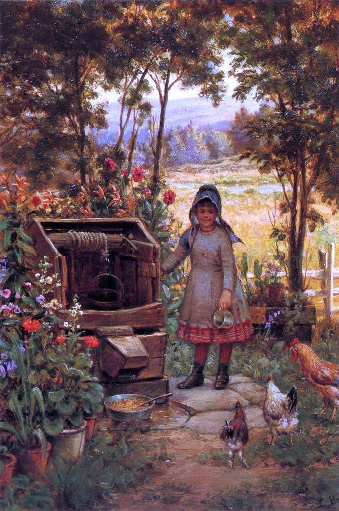 Edward Lamson Henry A Little Flower Girl - Hand Painted Oil Painting