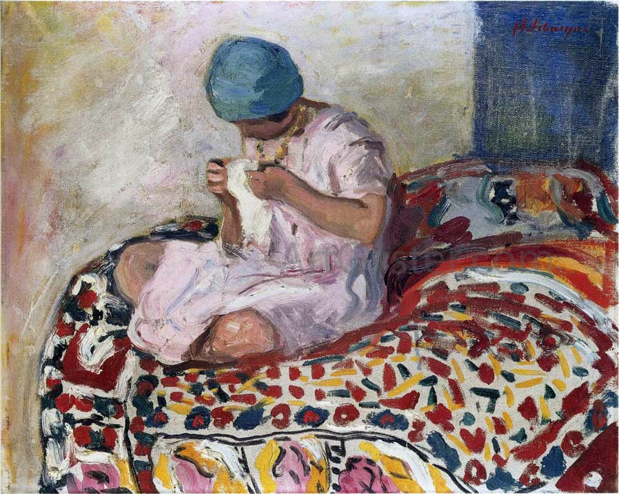 Henri Lebasque The Little Seamstress - Hand Painted Oil Painting