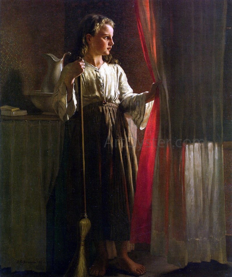 John George Brown The Little Servant - Hand Painted Oil Painting