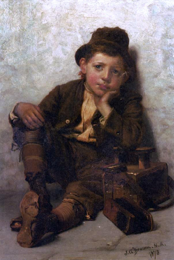 John George Brown The Little Shoe-Shine Boy - Hand Painted Oil Painting