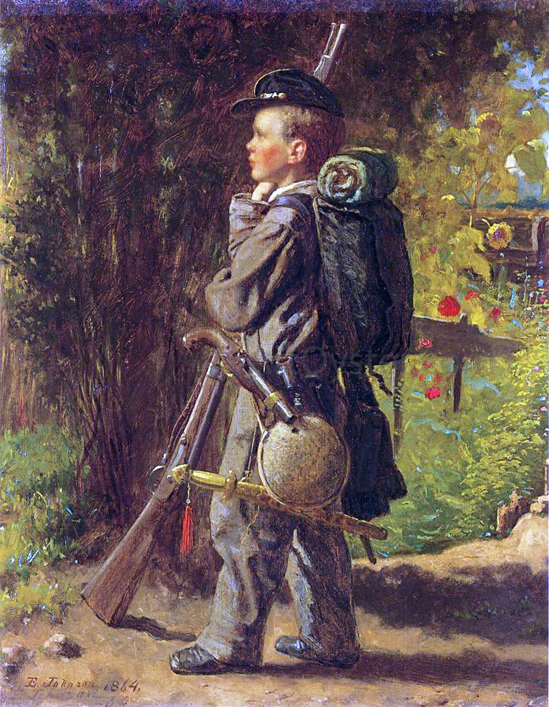Eastman Johnson The Little Soldier - Hand Painted Oil Painting