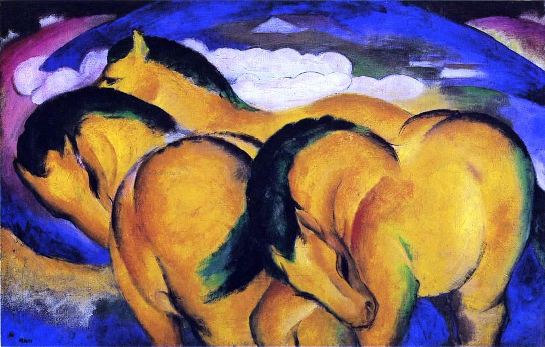 Franz Marc The Little Yellow Horses - Hand Painted Oil Painting