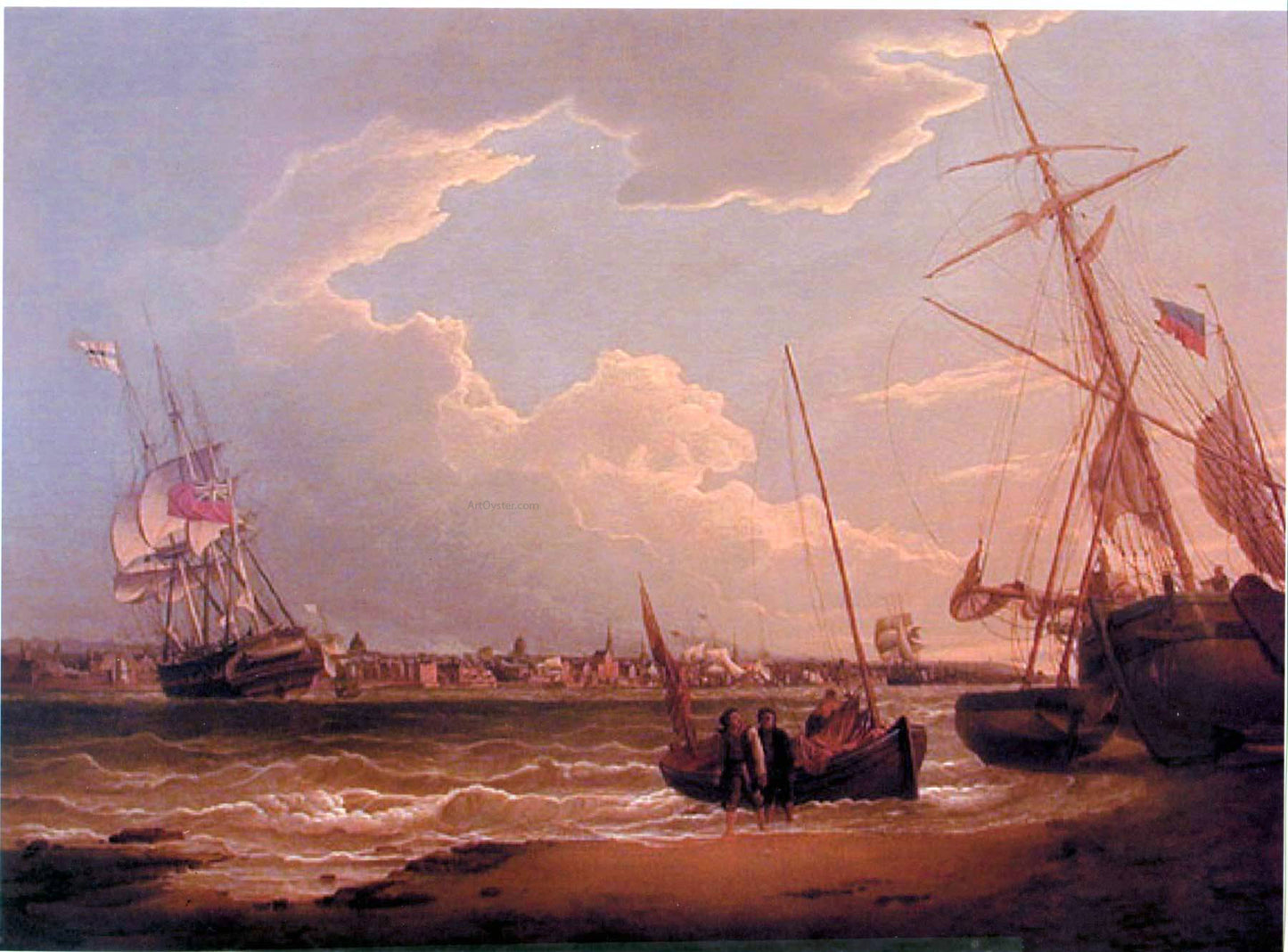 Robert Salmon The Liverpool in the Mersey (also known as Beating Up the Mersey) - Hand Painted Oil Painting