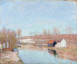 Alfred Sisley The Loing and the Slopes of Saint-Nicaise, February - Hand Painted Oil Painting