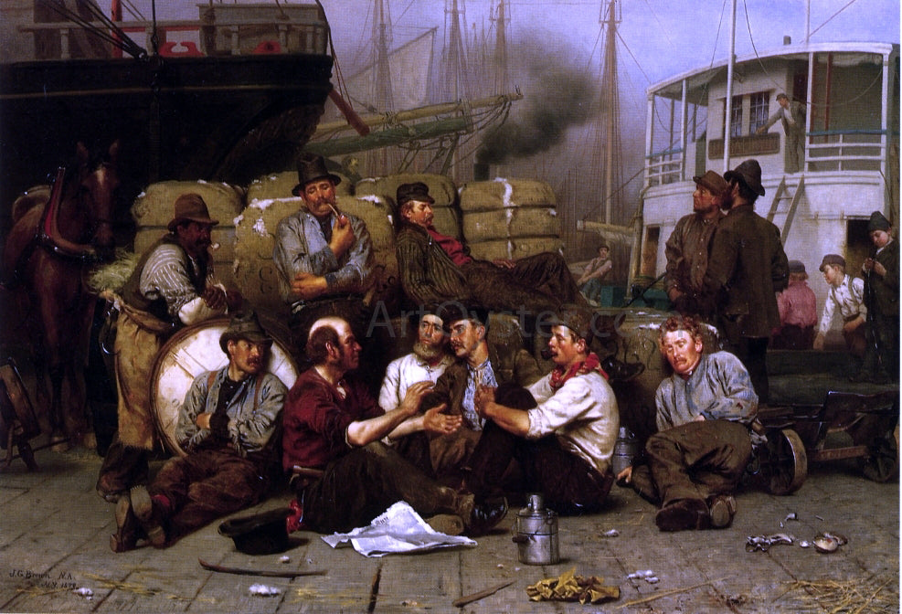 John George Brown The Longshoremen's Noon - Hand Painted Oil Painting
