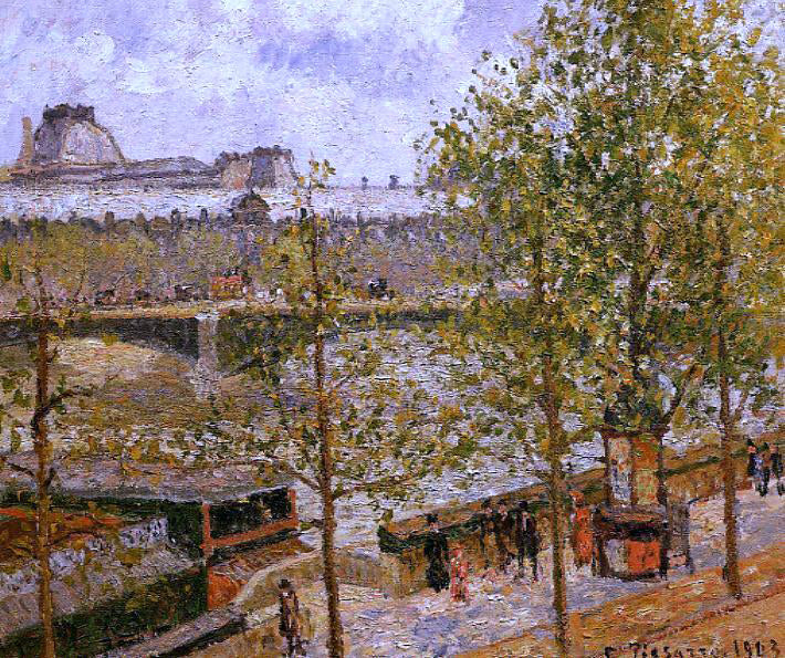 Camille Pissarro The Louvre, Morning, Sun, Quai Malaquais - Hand Painted Oil Painting