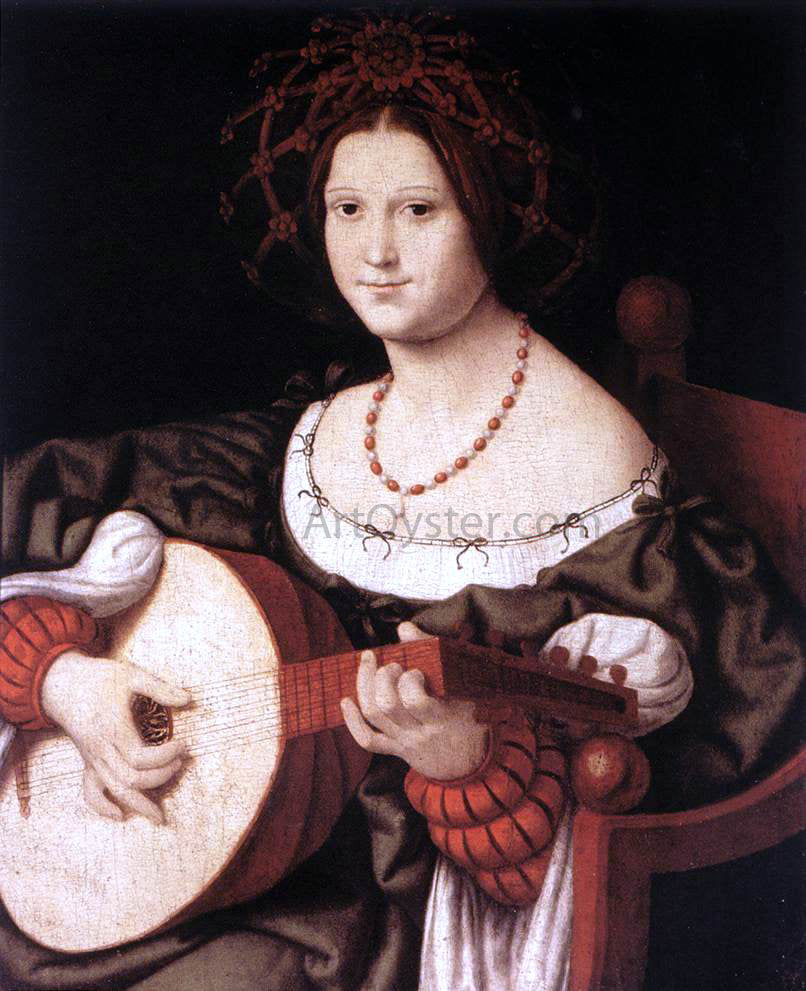Andrea Solario The Lute Player - Hand Painted Oil Painting