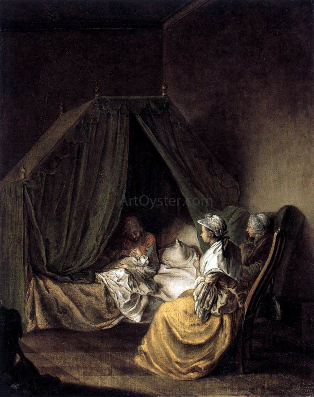  Daniel Nikolaus Chodowiecki The Lying-in Room (1) - Hand Painted Oil Painting