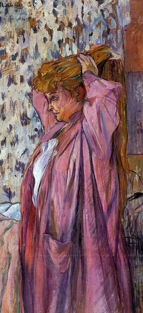 Henri De Toulouse-Lautrec The Madame Redoing Her Bun - Hand Painted Oil Painting