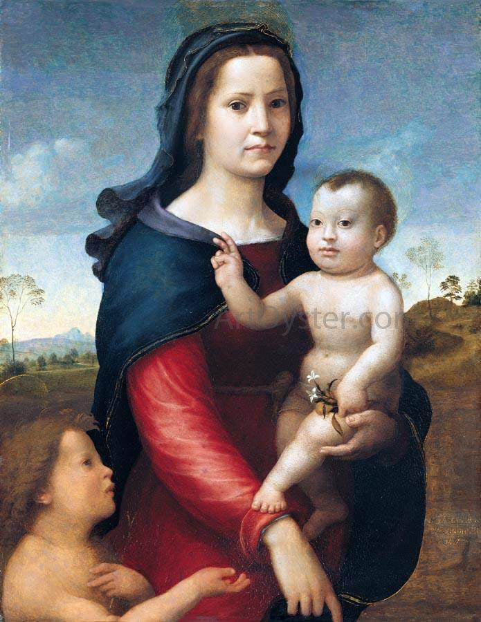 Giuliano Bugiardini The Madonna and Child with the Infant St John the Baptist - Hand Painted Oil Painting