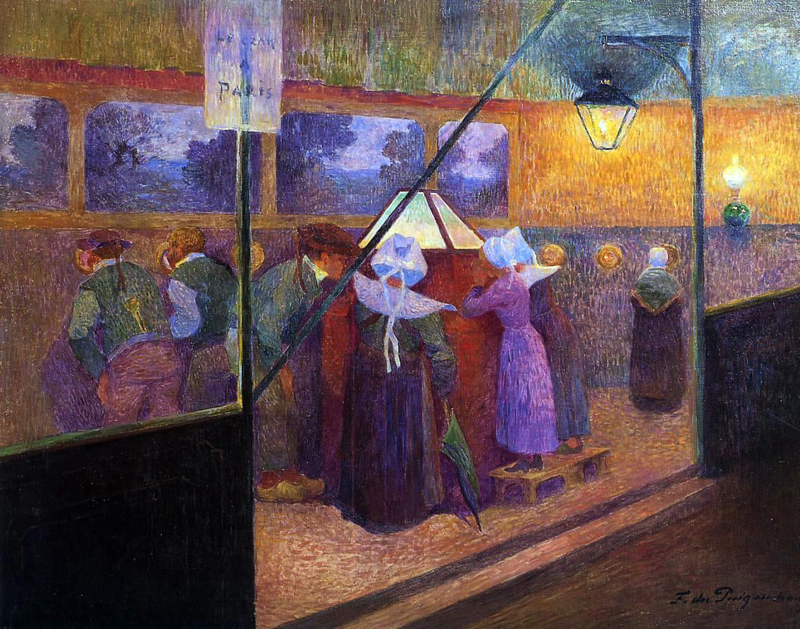 Ferdinand Du Puigaudeau A Magic Lantern (also known as The Panorama of the Czar in Paris) - Hand Painted Oil Painting