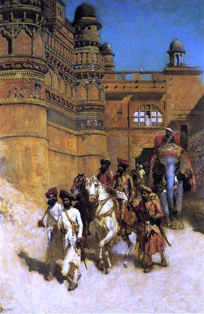 Edwin Lord Weeks The Maharahaj of Gwalior Before His Palace - Hand Painted Oil Painting