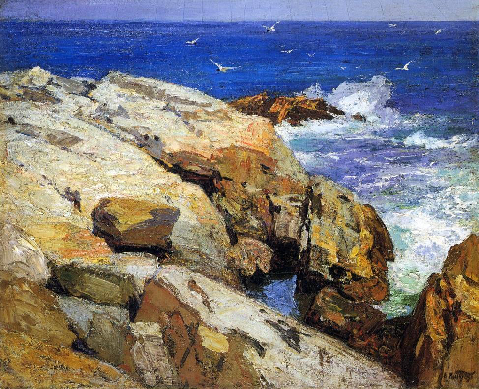 Edward Potthast A Maine Coast - Hand Painted Oil Painting